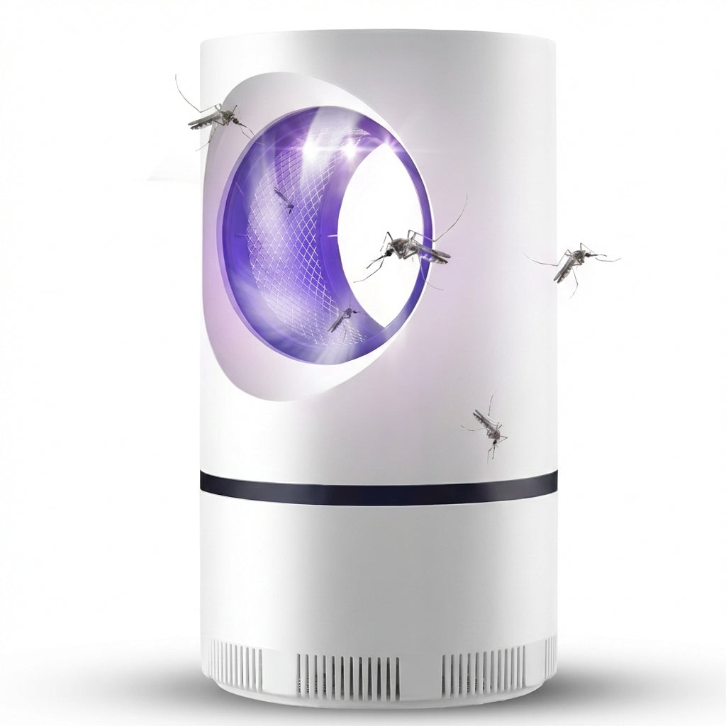 Lampă Anti-Țânțari cu Fotocataliză și Aspirare, Fără Chimicale, Alimentare USB, Acoperire 30mp, Alb