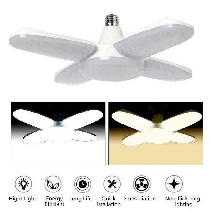 Lampa LED cu 4 Brațe Mobile Ajustabile, Fan Blade, E27, 3000K, 60W