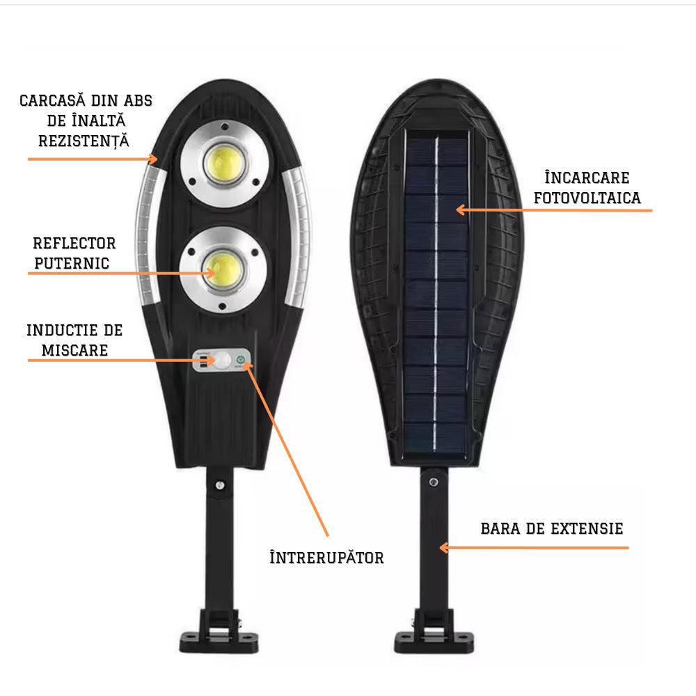 Lampa Solara 150W autonomie 24 ore 1000 Lumeni , Senzor de Miscare si de Lumina