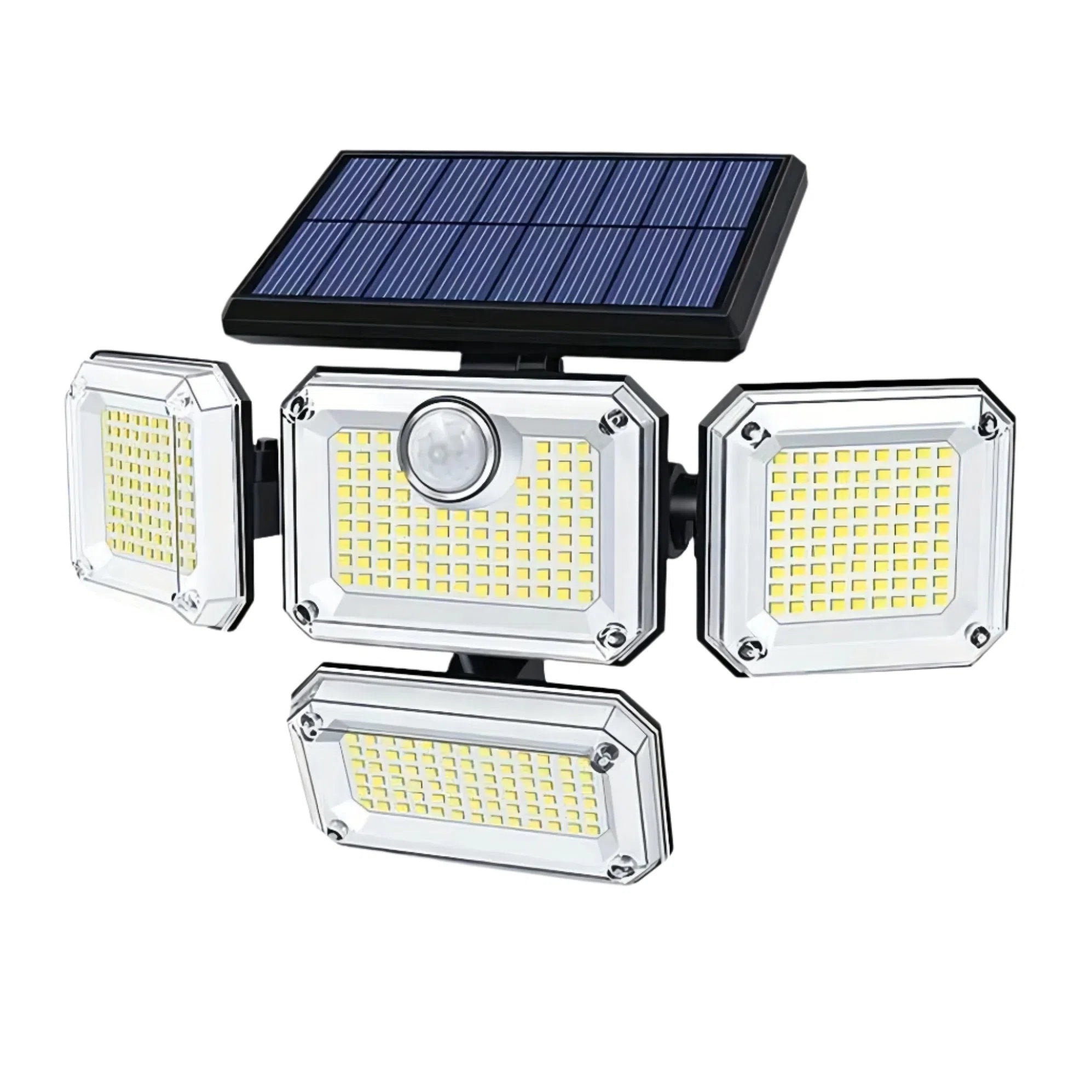 Lampa Solară LED cu Control la Distanță – 4 Capete, Senzor de Mișcare, 270° Unghi Larg, 3 Moduri de Iluminare