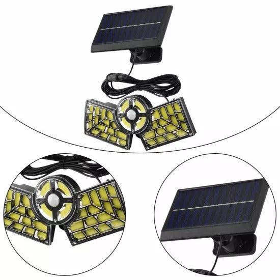 Lampa Solară LED cu Senzor de Mișcare, 48W, 168 COB, IP65, Design Modular