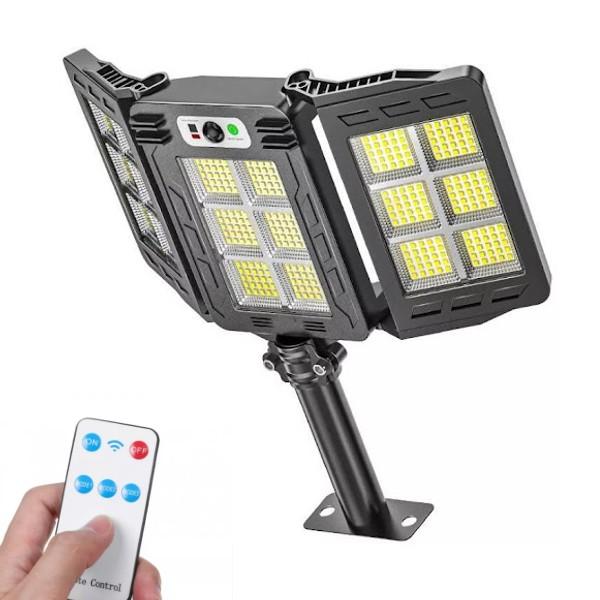 Lampa Solară Stradală Tripla, 200W LED COB Generație Nouă