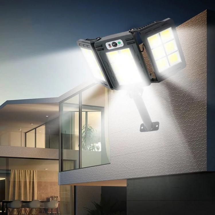 Lampa Solară Stradală Tripla, 200W LED COB Generație Nouă