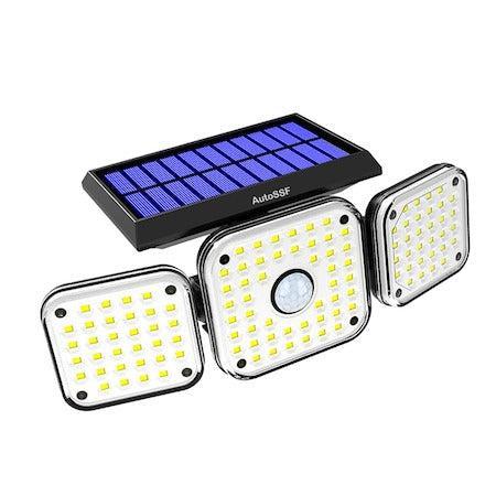 Lampa Solară de Perete cu Trei Capete Ajustabile, 270°, 112 LED-uri, IP65