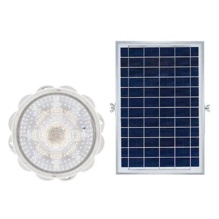 Lampa Solară pentru Terasă Acoperită, 100W, Panou Solar IP67, Telecomandă,