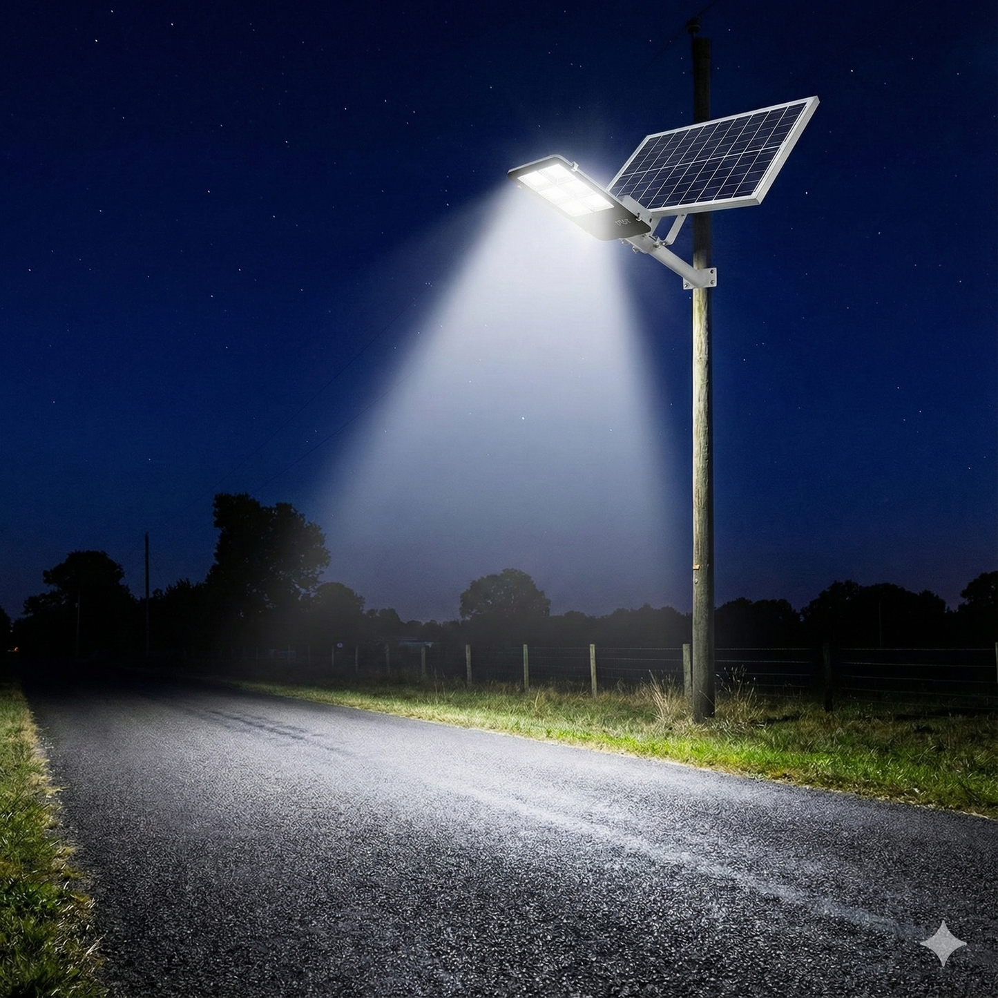 Lampă Stradală Solară Jortan „Toothbrush” 400W, 2000LM, 396 LED 5730, Telecomandă + Fotocelulă, IP66 (Gri)