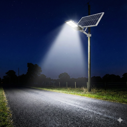 Lampă Stradală Solară Jortan „Toothbrush” 400W, 2000LM, 396 LED 5730, Telecomandă + Fotocelulă, IP66 (Gri)