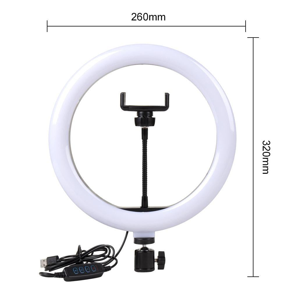 Lampa circulară Ring Light, 120 LED SMD, cu 10 trepte de lumină și telecomandă