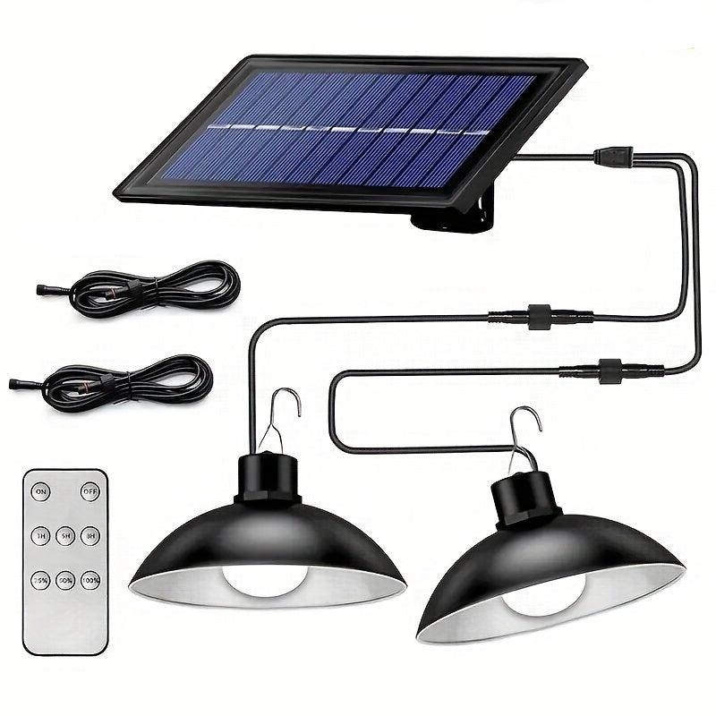 Lampă cu Panou Solar Staaricc cu 2 Becuri LED - Utilizare Interioară și Exterioară, Telecomandă Inclusă