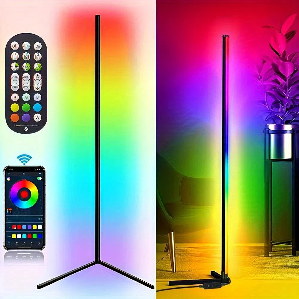 Lampă de Colț cu LED-uri RGB Dreamcolor - Control prin Aplicație și Telecomandă, Sincronizare Muzicală, Ideală pentru Casă, Cameră și Petreceri