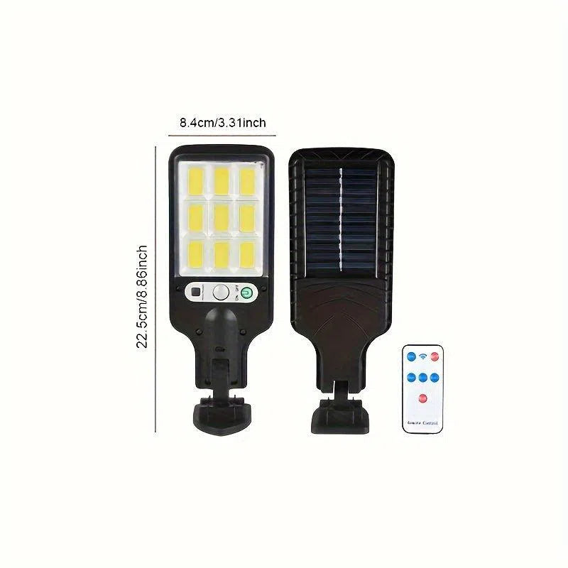 Lampă de perete solară cu senzor de mișcare, 150W, 3 moduri de iluminare pentru exterior