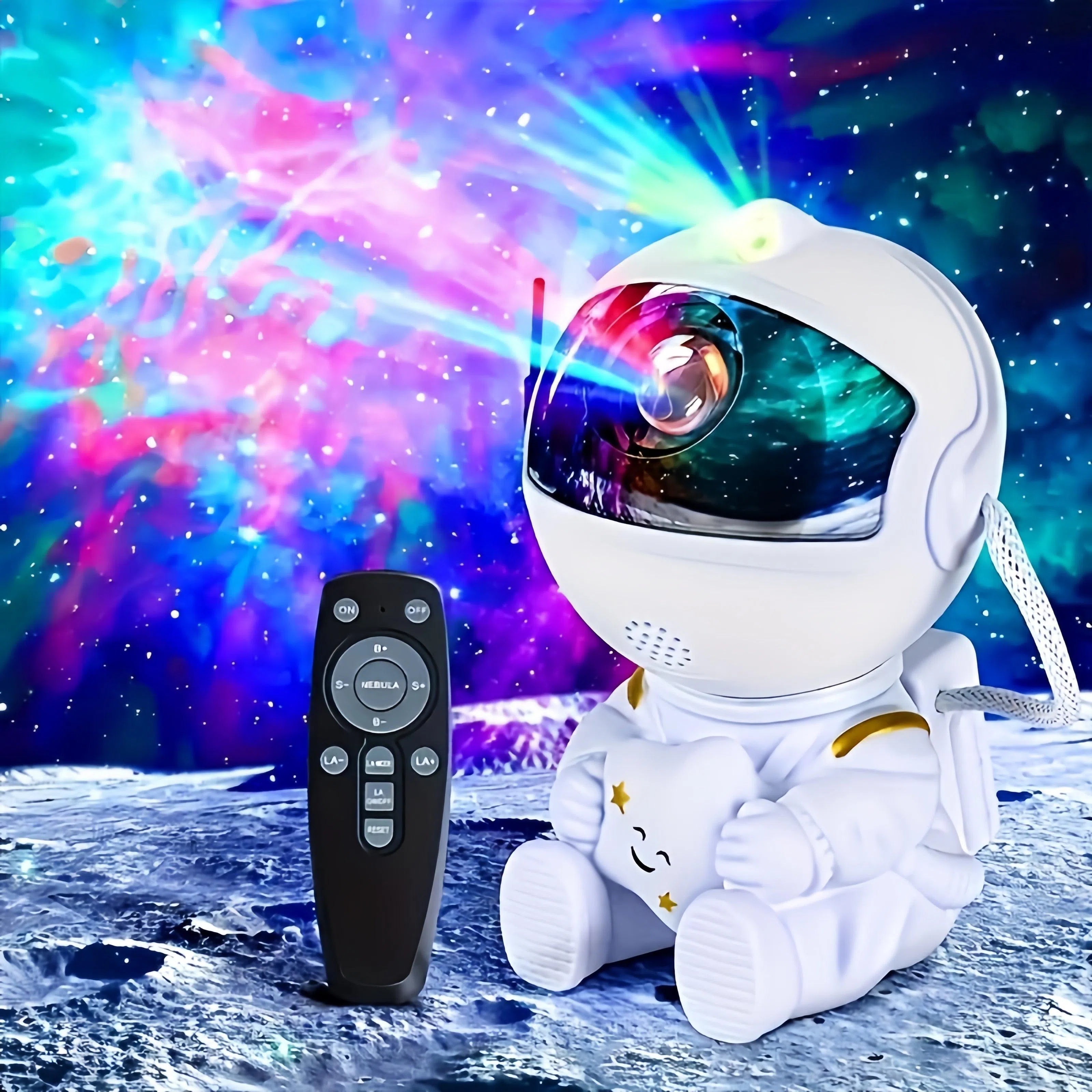 Lampă de veghe Astronaut modernă cu proiector de galaxie, temă spațială, alimentare USB