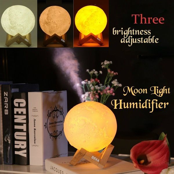 Lampa de veghe cu umidificator Luna DEKA Moon 3D, difuzor aromaterapie, 880 ml