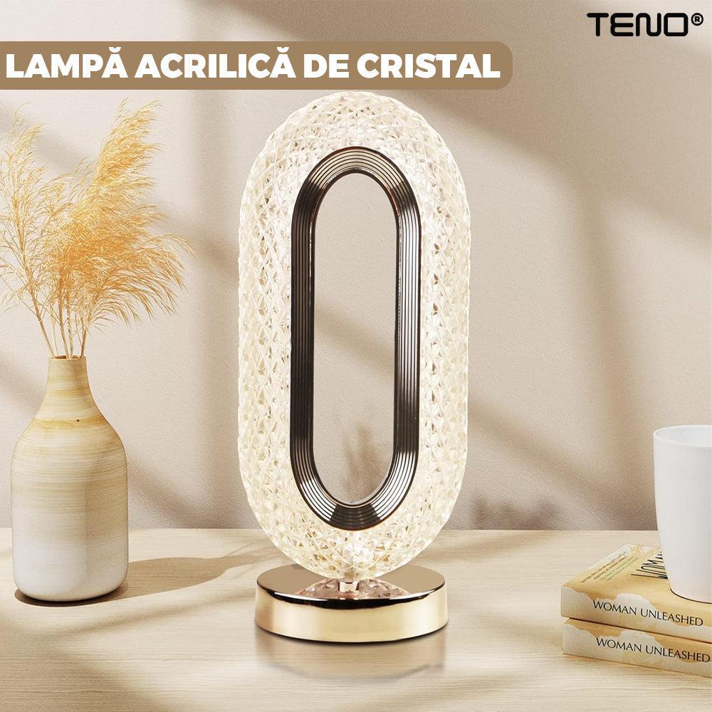 Lampa din Cristal Acrilic cu Buton Tactil și 3 Moduri de Iluminare - Eleganță și Funcționalitate