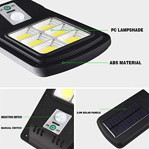 Lampa solară 48 LED COB 60W cu senzor de mișcare și telecomandă