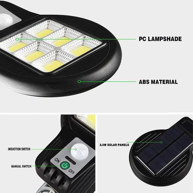 Lampa solară 48 LED COB, 60W cu senzor de mișcare și telecomandă inclusă