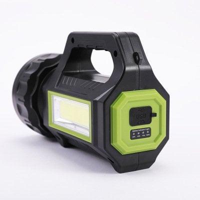 Lanternă LED COB 10W cu Acumulator 2000mAh, Port USB/V8, Ideală pentru Camping și Uz Profesional