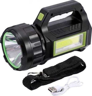 Lanternă LED COB 10W cu Acumulator 2000mAh, Port USB/V8, Ideală pentru Camping și Uz Profesional