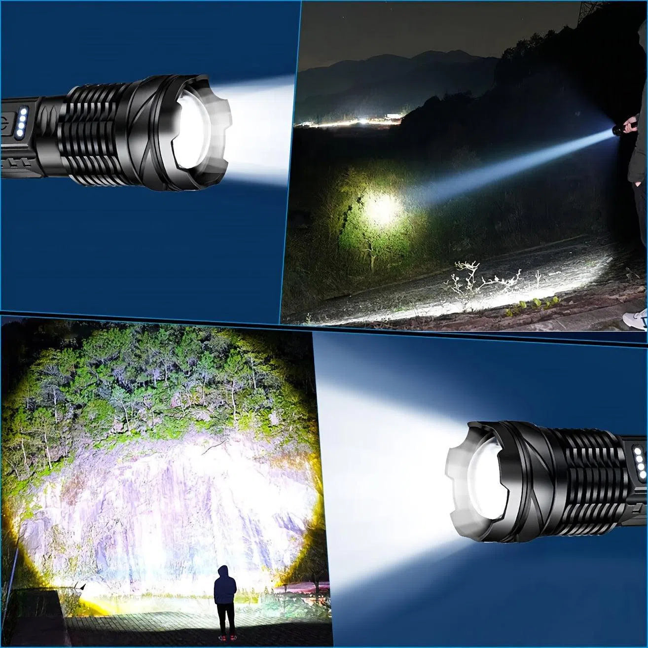 Lanterna reincarcabila super luminoasa - Moduri multiple, lanterna portabila - Pentru aventuri in aer liber de urgenta - Lampa puternica si luminoasa