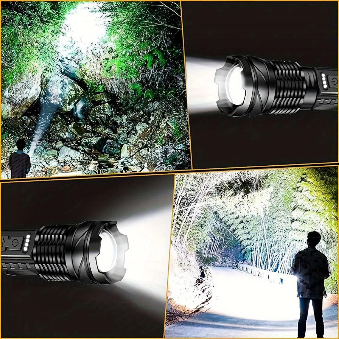 Lanterna reincarcabila super luminoasa - Moduri multiple, lanterna portabila - Pentru aventuri in aer liber de urgenta - Lampa puternica si luminoasa