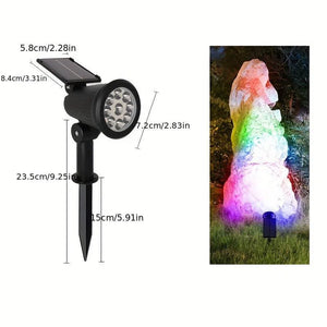 Lumină Solară de Grădină cu 9 LED-uri – Spot Exterior Impermeabil RGB, Lumină de Gazon pentru Peisaj și Curte,