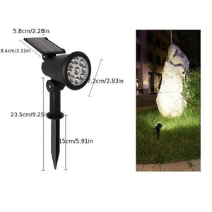 Lumină Solară de Grădină cu 9 LED-uri – Spot Exterior Impermeabil RGB, Lumină de Gazon pentru Peisaj și Curte,