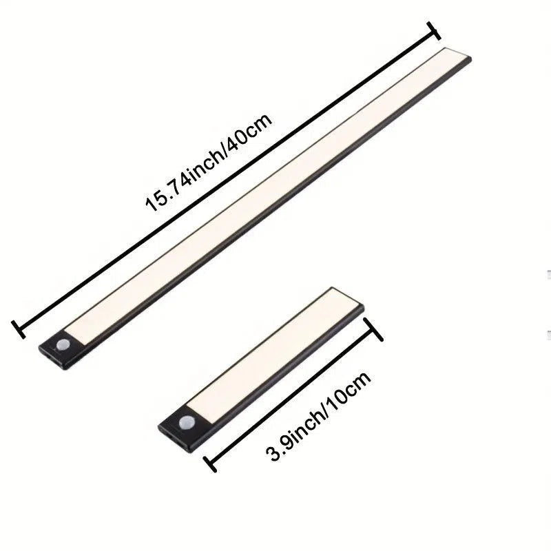 Lumină Ultra-Subțire cu Senzor de Mișcare, 15,74 inch - Lumină Magnetică Reîncărcabilă USB, 3 Tonuri de Iluminare