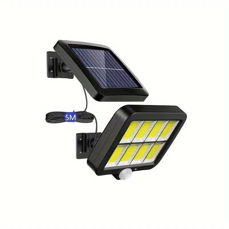 Lumină de Perete cu LED Solar, 160COB - Senzor de Mișcare, 3 Moduri de Iluminare, Multi-Culoare