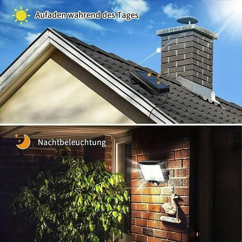 Lumină de Perete cu LED Solar, 160COB - Senzor de Mișcare, 3 Moduri de Iluminare, Multi-Culoare