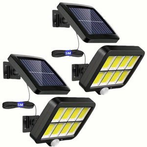 Lumină de Perete cu LED Solar, 160COB - Senzor de Mișcare, 3 Moduri de Iluminare, Multi-Culoare