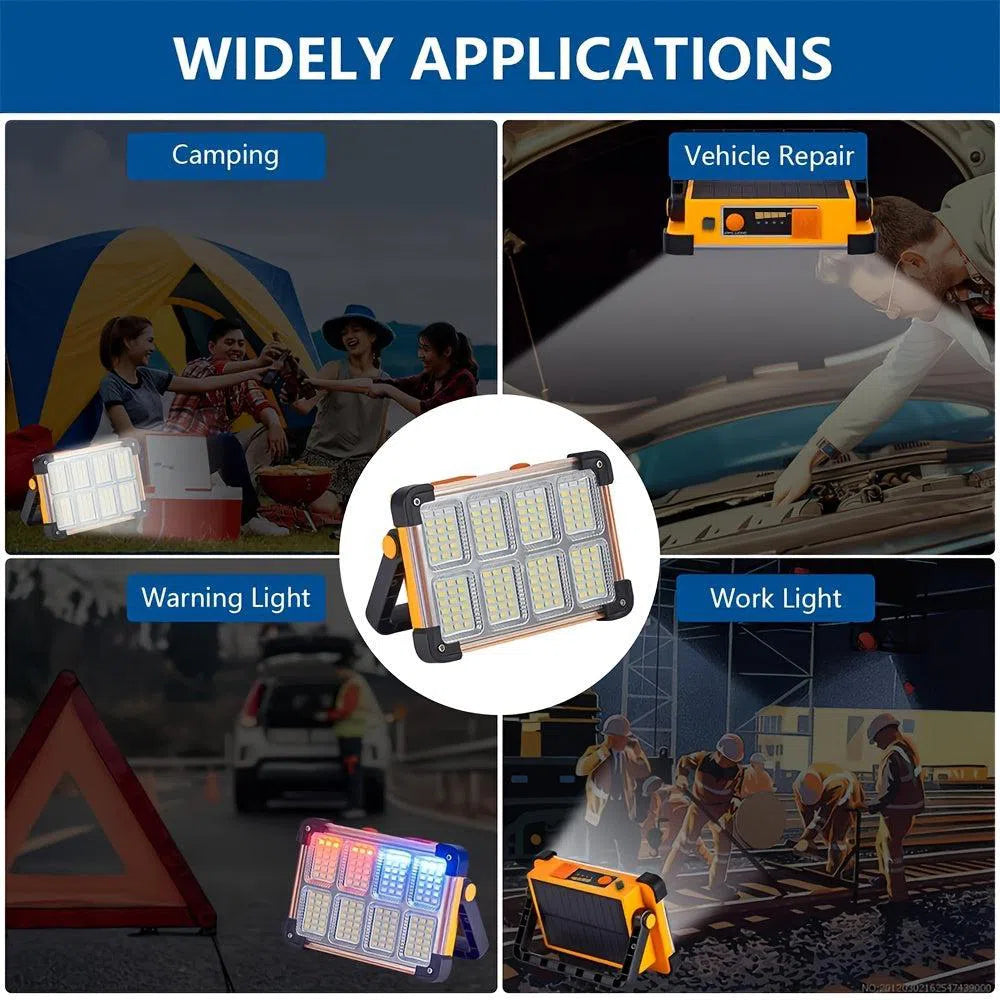 Lumină solară portabilă LED reîncărcabilă, fără fir, puternică - ideală pentru urgențe și camping în aer liber