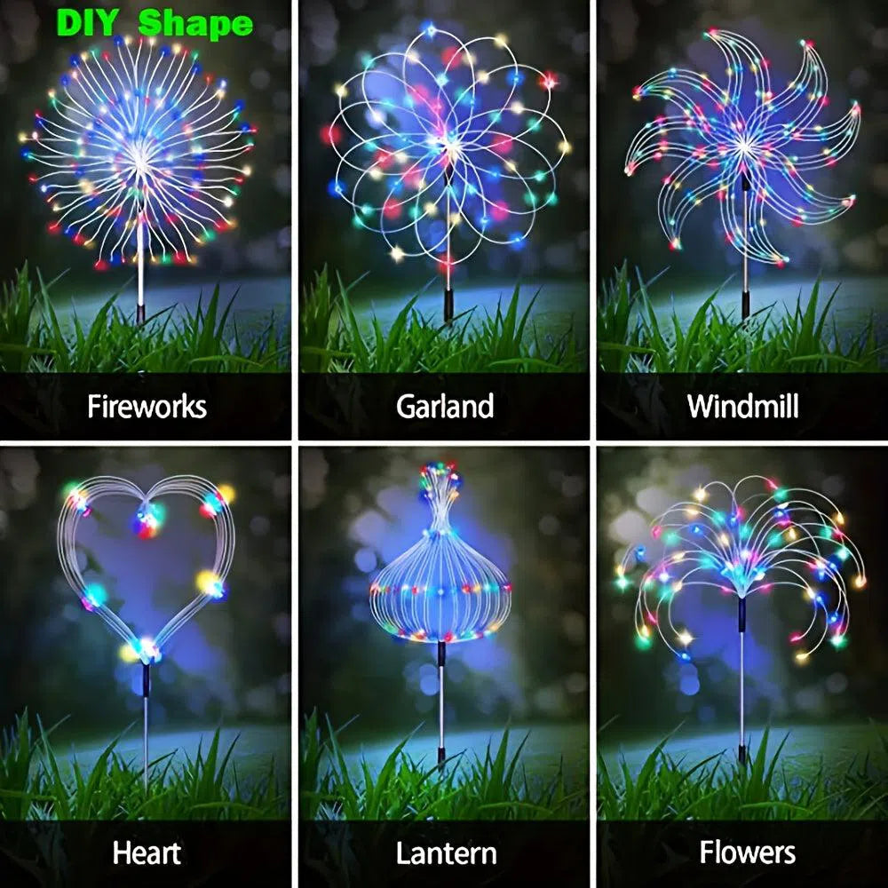 Luminile Solare de Grădină Firework 300LED – Rezistente la Apă, 200/60 LED-uri pentru Exterior