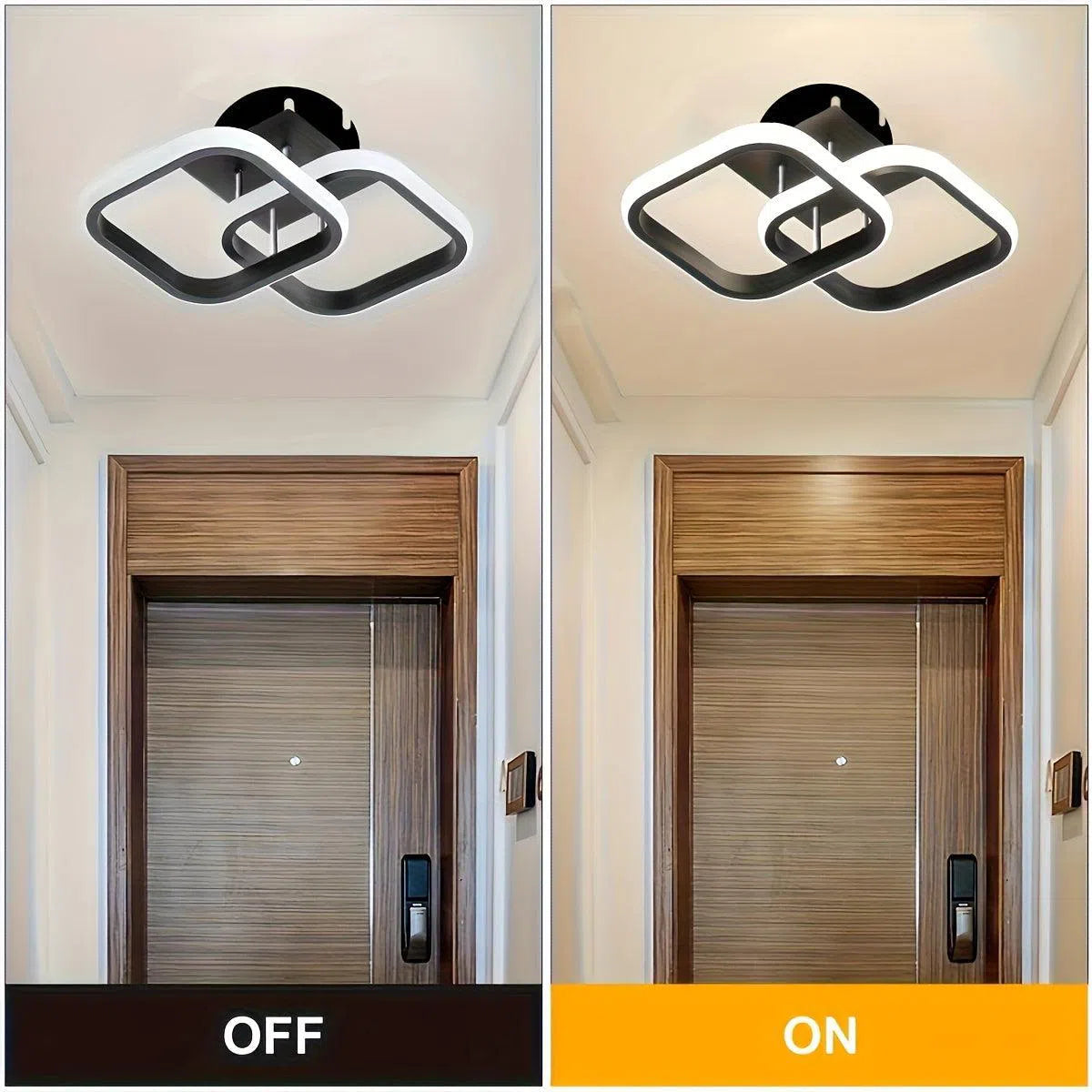 Lustră modernă cu LED-uri, design rectangular, temperatură de culoare ajustabilă 3000-6000K