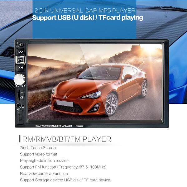 MP5 Player Auto 7 Inch cu Touchscreen, Mirrorlink și Bluetooth