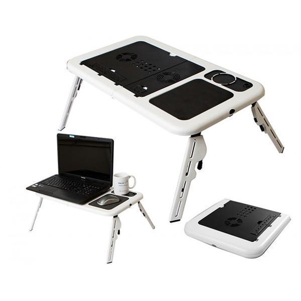 Masă Laptop Multifuncțională E-Table Reglabilă pe Înălțime cu Ventilatoare