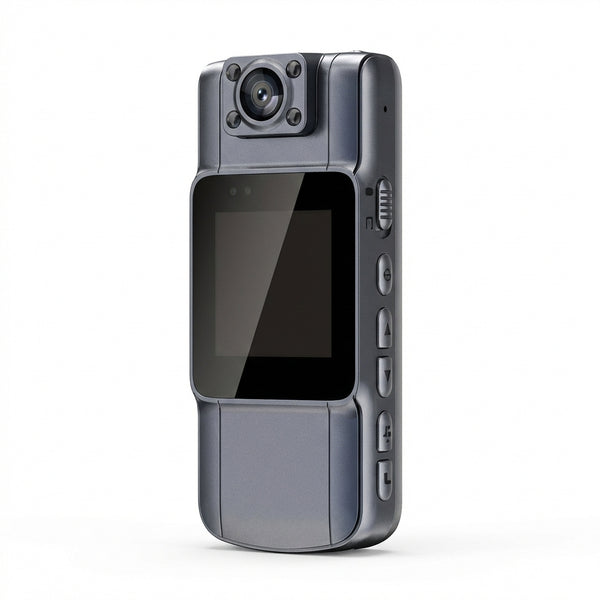 Mini Cameră Video Portabilă "Body Cam" cu WiFi, Ecran LCD, Lentilă Rotativă 180°, 1080P, Night Vision, Baterie 1000mAh