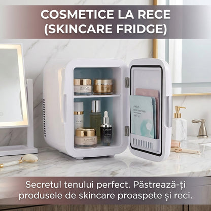 Mini Frigider Auto Portabil 4L, Alimentare Duală 12V/220V, Răcire Eficientă, Ideal Camping și Călătorii, Negru