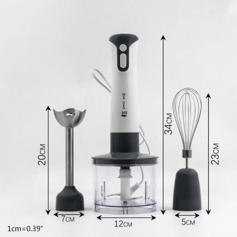 Mixer Vertical 3 în 1 Blender Tocător Inox cu Viteză Reglabilă 600W + Turbo