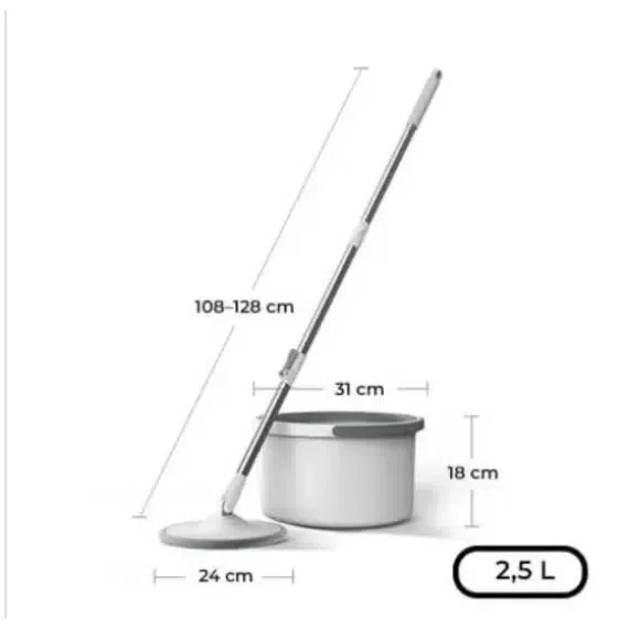 Mop 360° cu Sistem de Curățare Separat al Apelor, pentru Podea, Baie, Bucătărie