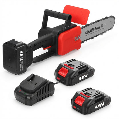 Motofierăstrău Electric 1200W cu 2 Acumulatori 48V - Lamă 30cm, Viteză 4200RPM