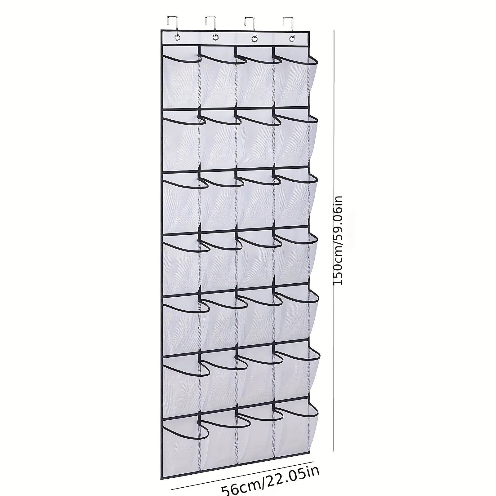 Organizator de pantofi cu 24 de buzunare din plasă, pentru agățat deasupra ușii