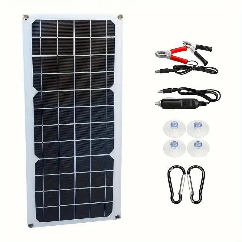 Panou solar flexibil de 30W/60W cu încărcător de baterie de 12V și controler dual USB