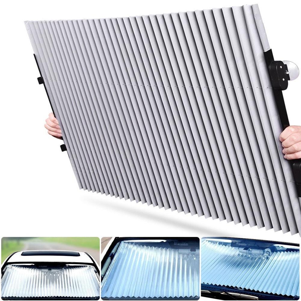 Parasolar Retractabil Parbriz Auto, cu Ventuze, Pliabil 150 x 70 cm, Protecție UV