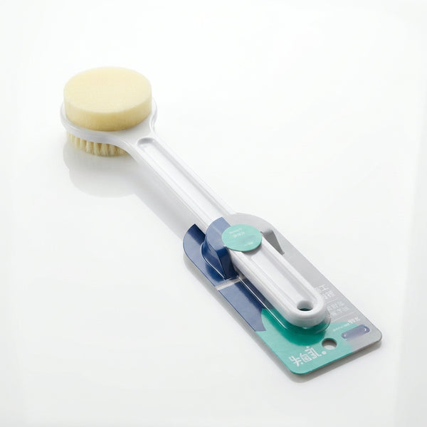 Perie de Baie cu Mâner Lung Ergonomic, Exfoliere și Masaj, Curățare Spate, Alb/Galben