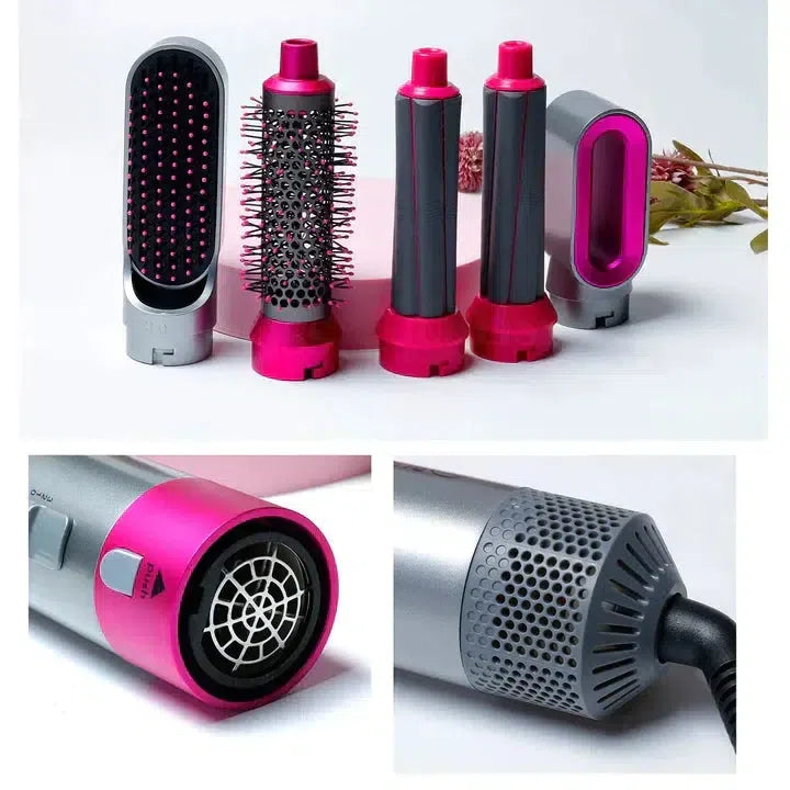 Perie de Par 5 in 1 Multifunctionala Hot Air Styler , Multiple Accesorii incluse