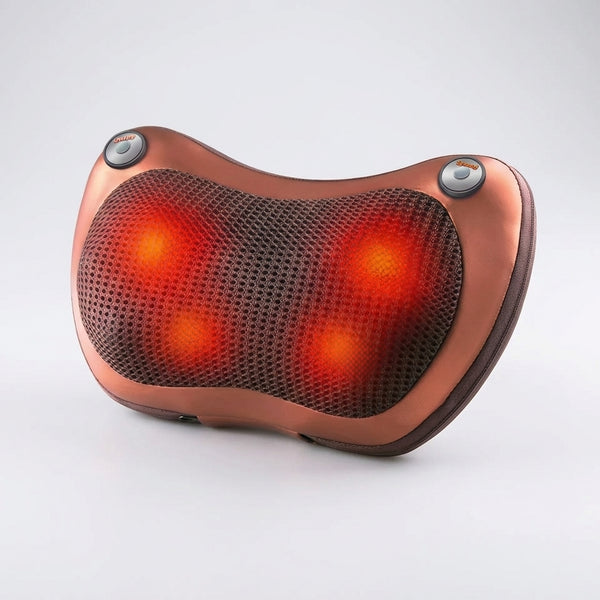 Pernă de Masaj Shiatsu cu Încălzire & 3 Viteze - Masaj Cervical și Lombar pentru Casă și Auto