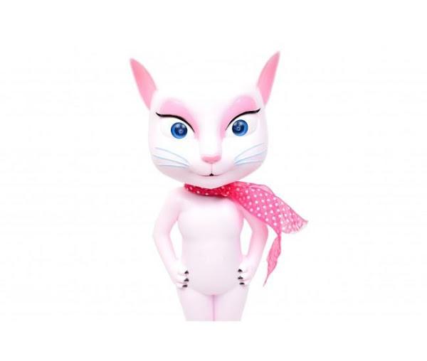 Pisicuța vorbitoare Talking Angela, interactivă, cu sunete și lumini, roz, 30 cm