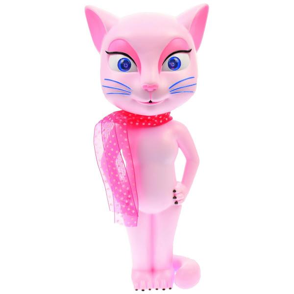 Pisicuța vorbitoare Talking Angela, interactivă, cu sunete și lumini, roz, 30 cm