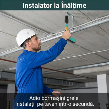 Pistol de Bătut Cuie în Beton "Mini Cannon" - Putere Ajustabilă 5 Trepte & Amortizor Zgomot (Fără Aer/Curent)