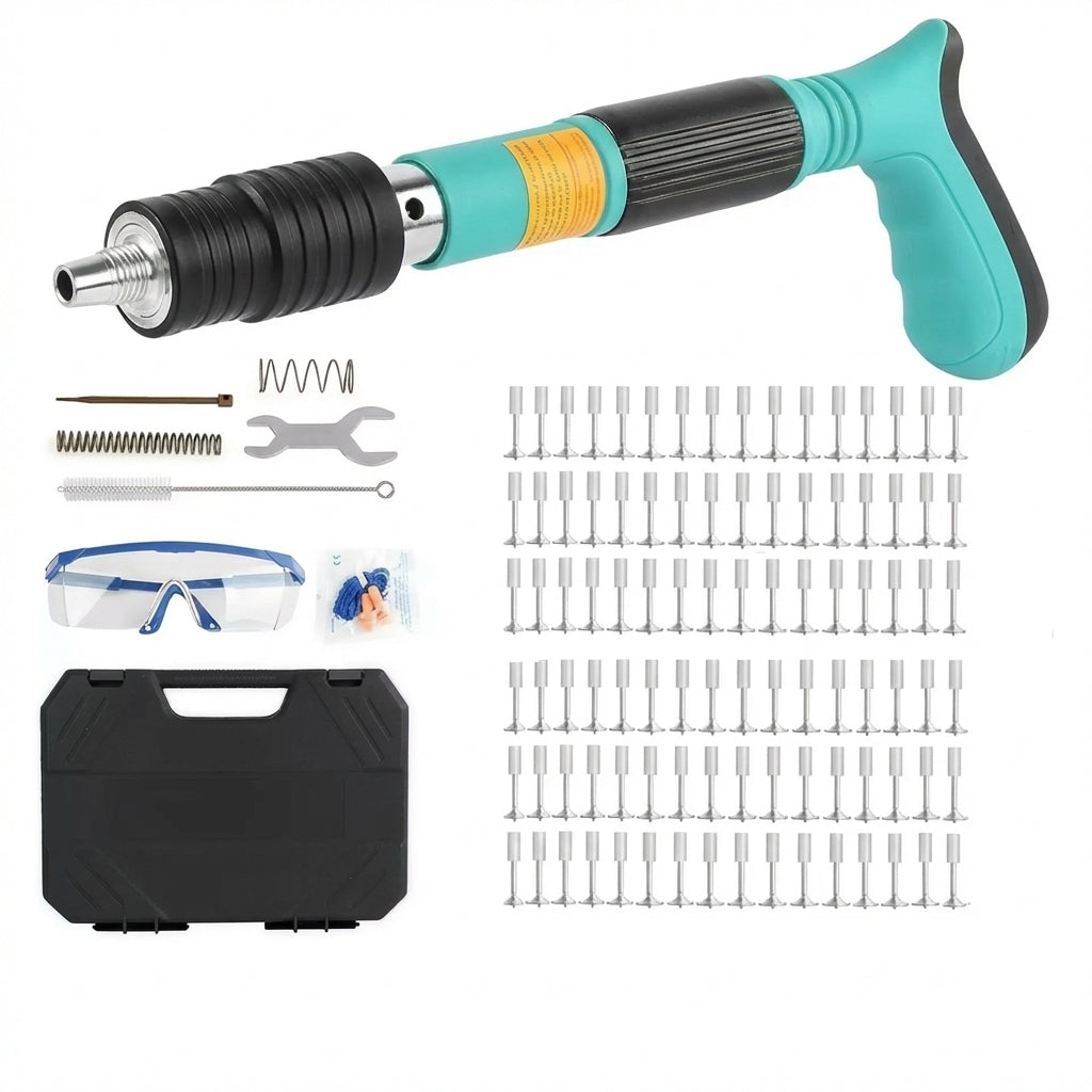 Pistol de Bătut Cuie în Beton "Mini Cannon" - Putere Ajustabilă 5 Trepte & Amortizor Zgomot (Fără Aer/Curent)